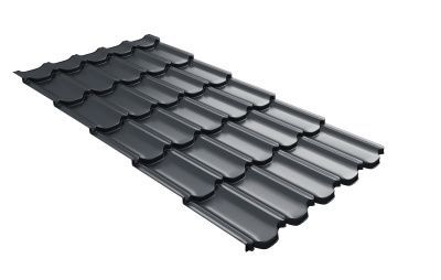 Металлочерепица Grand Line Kvinta Plus 3D PurLite Matt RAL 7024 Мокрый асфальт